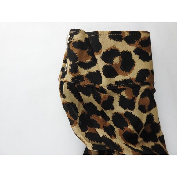 White House Black Market Leopard Print Silk Button Front Blouse Sz 10 Cheetah - Picture 8 of 9